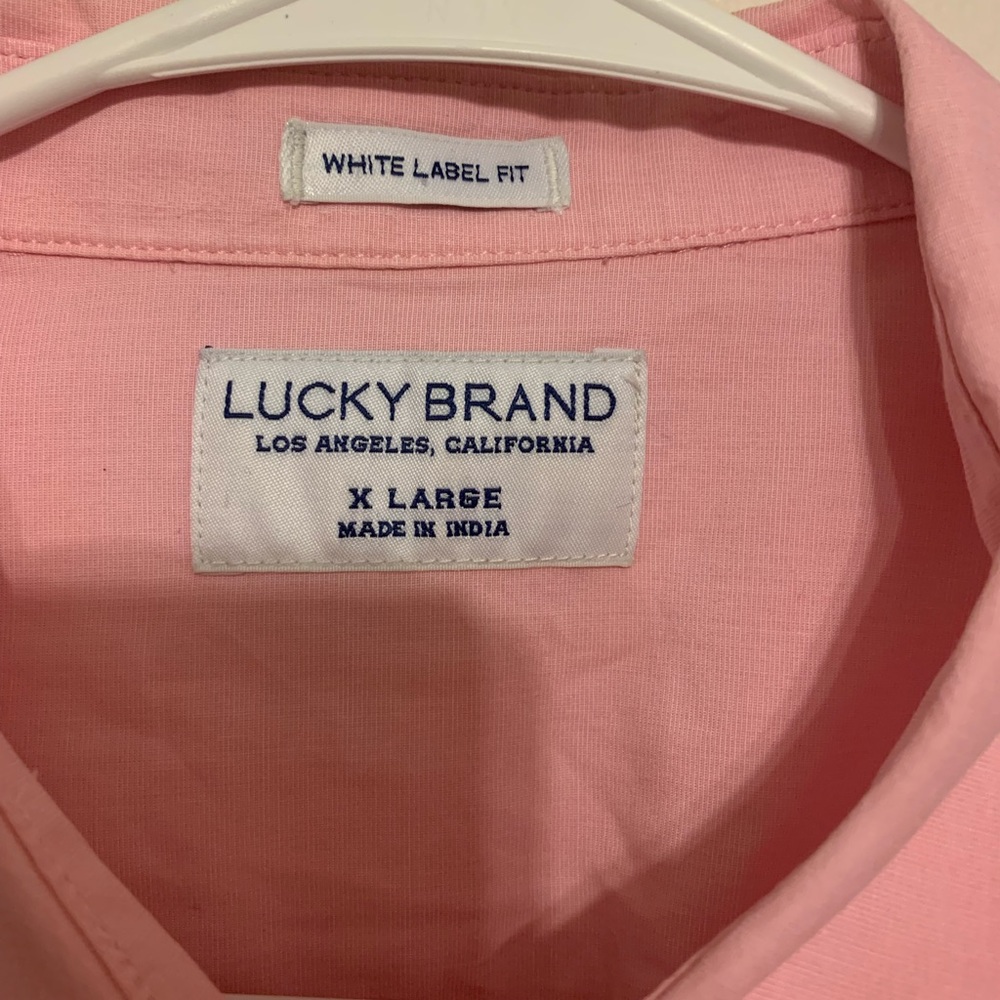 Lucky Brand XL Pink Mens Button Front Long Sleeve Shirt
